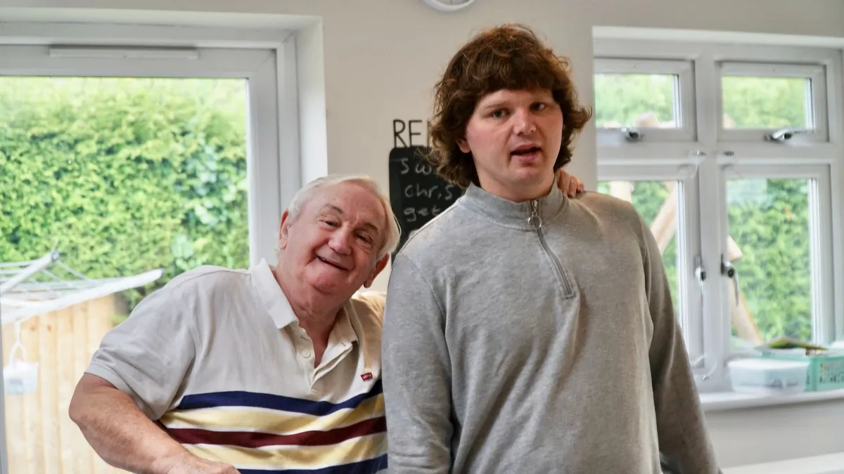 Me with my dad in my new home